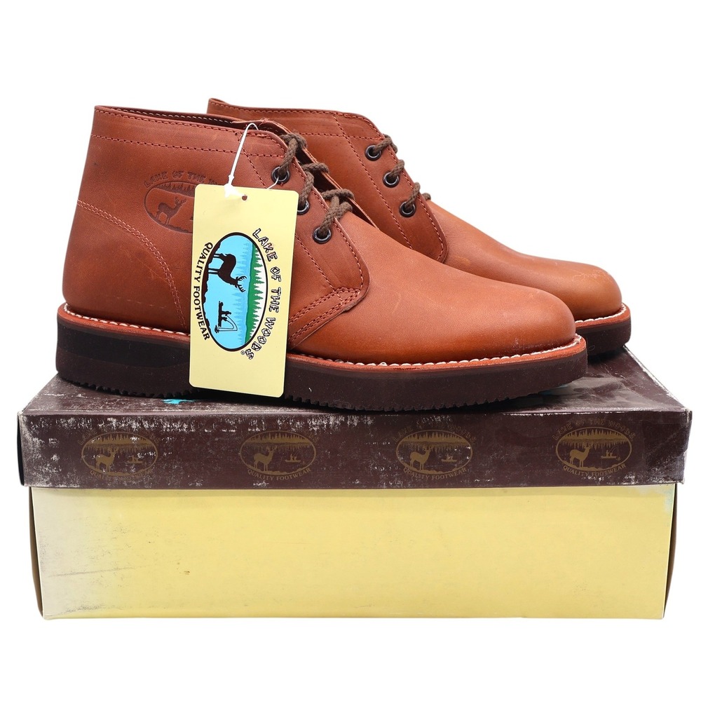 Lake of the Woods Chukka Boots Mens 8 EE Vintage Brown Leather 2429 New With Box